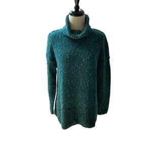 J. Jill Emerald Green Speckled Turtleneck Sweater Size S